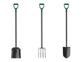 Kit d'outils de jardin : bêche pointue, pelle et fourche à bêcher