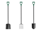 Kit d'outils de jardin : bêche pointue, pelle et fourche à bêcher