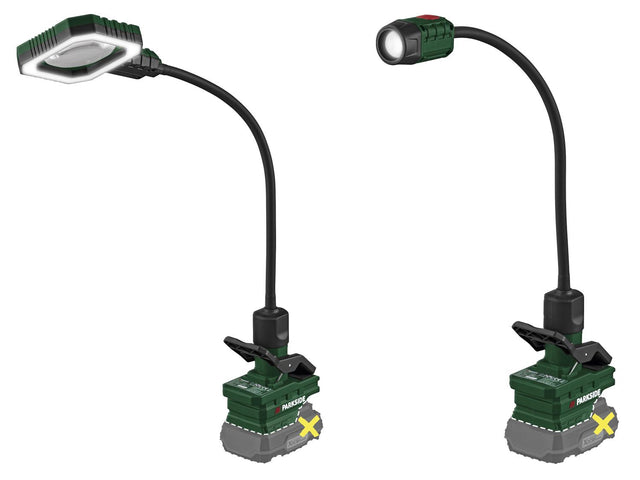 Loupe LED à col de cygne 20 V PLSLA 20-Li A1 ou projecteur PLSSA 20-Li A1 - sans batterie - sans chargeur