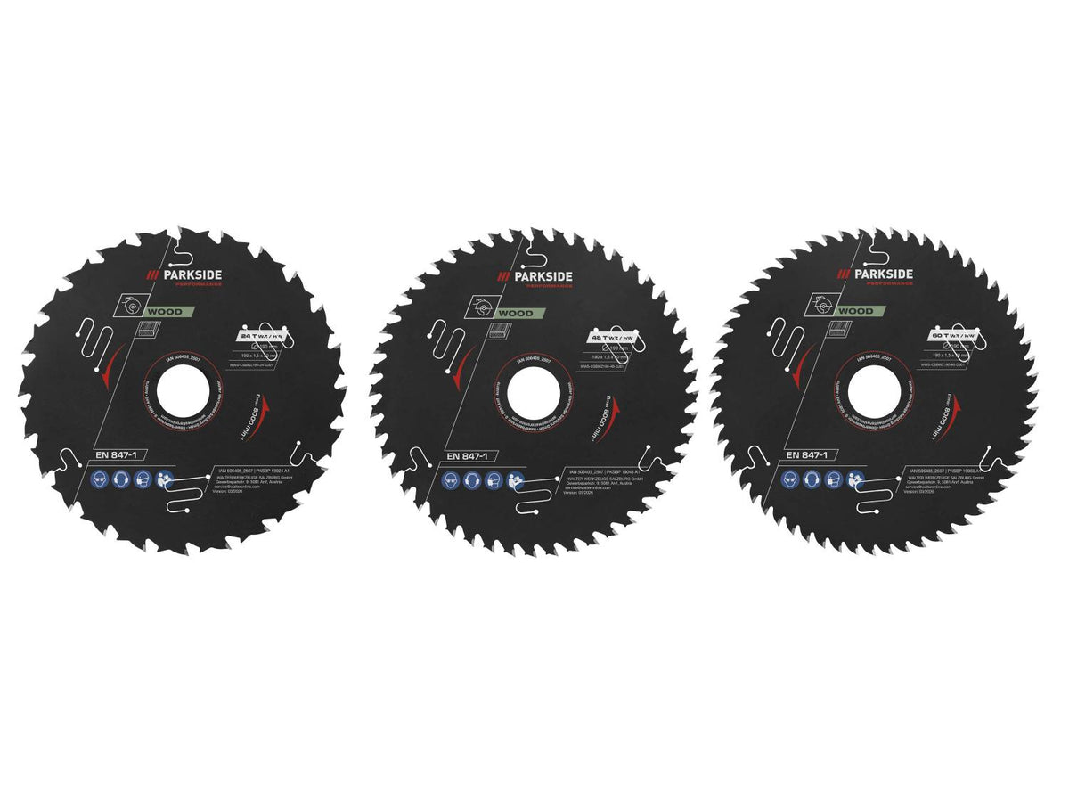 Lame de scie circulaire, Ø 190 mm, 24 dents, 48 dents, 60 dents