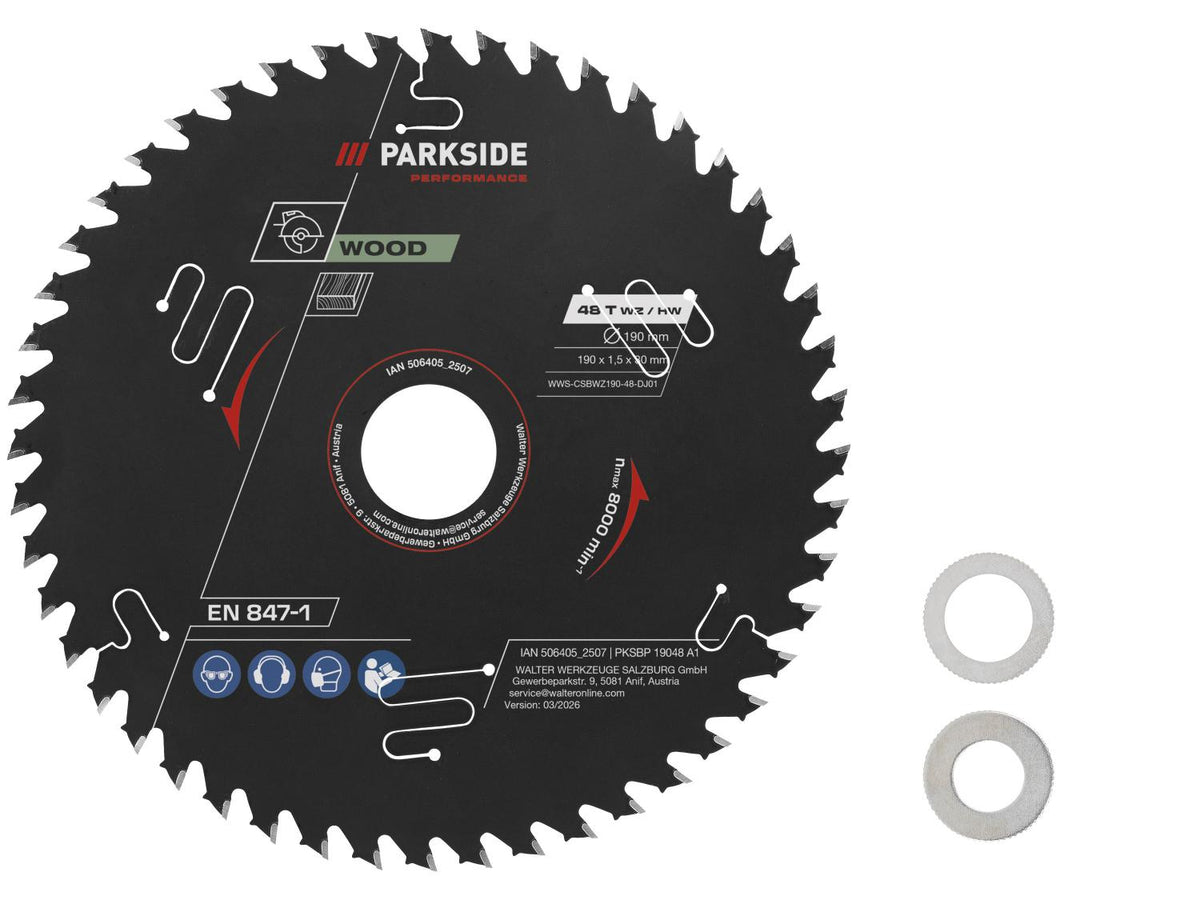 Lame de scie circulaire, Ø 190 mm, 24 dents, 48 dents, 60 dents