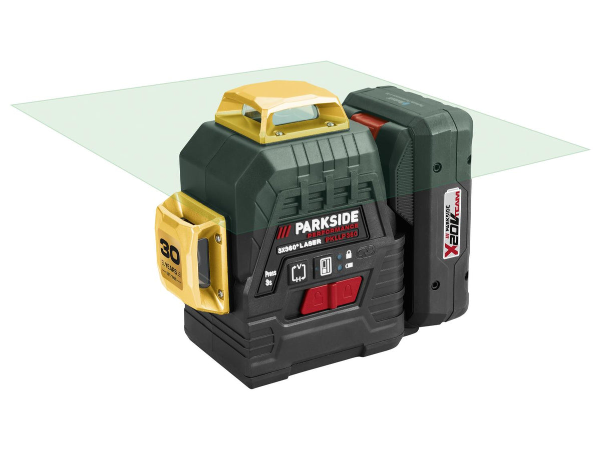 Set de démarrage niveau laser en croix sans fil Édition Limitée 30 ans + batterie + chargeur, vert, 30 m, 20 V