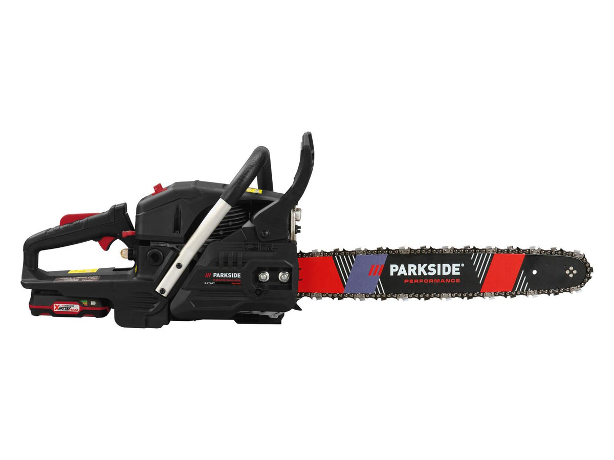 Tronçonneuse à essence avec démarrage électrique PPBKS 56 A1, 18", 20 V