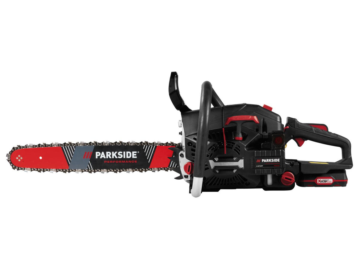 Tronçonneuse à essence avec démarrage électrique PPBKS 56 C3, 18", 20 V