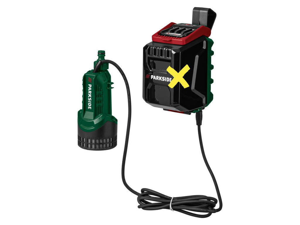 Pompe pour collecteur d’eau de pluie sans fil + batterie + chargeur, 20 V