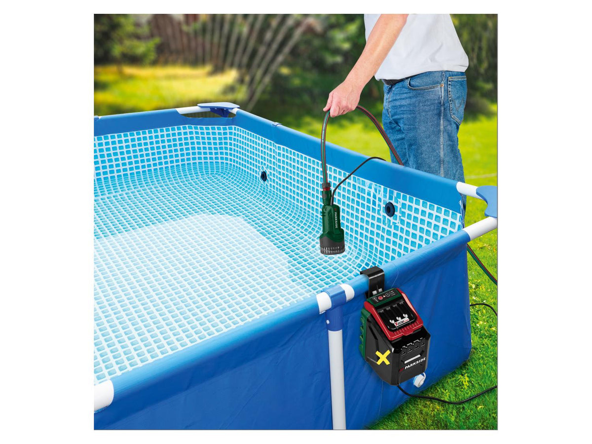 Pompe pour collecteur d’eau de pluie sans fil + batterie + chargeur, 20 V