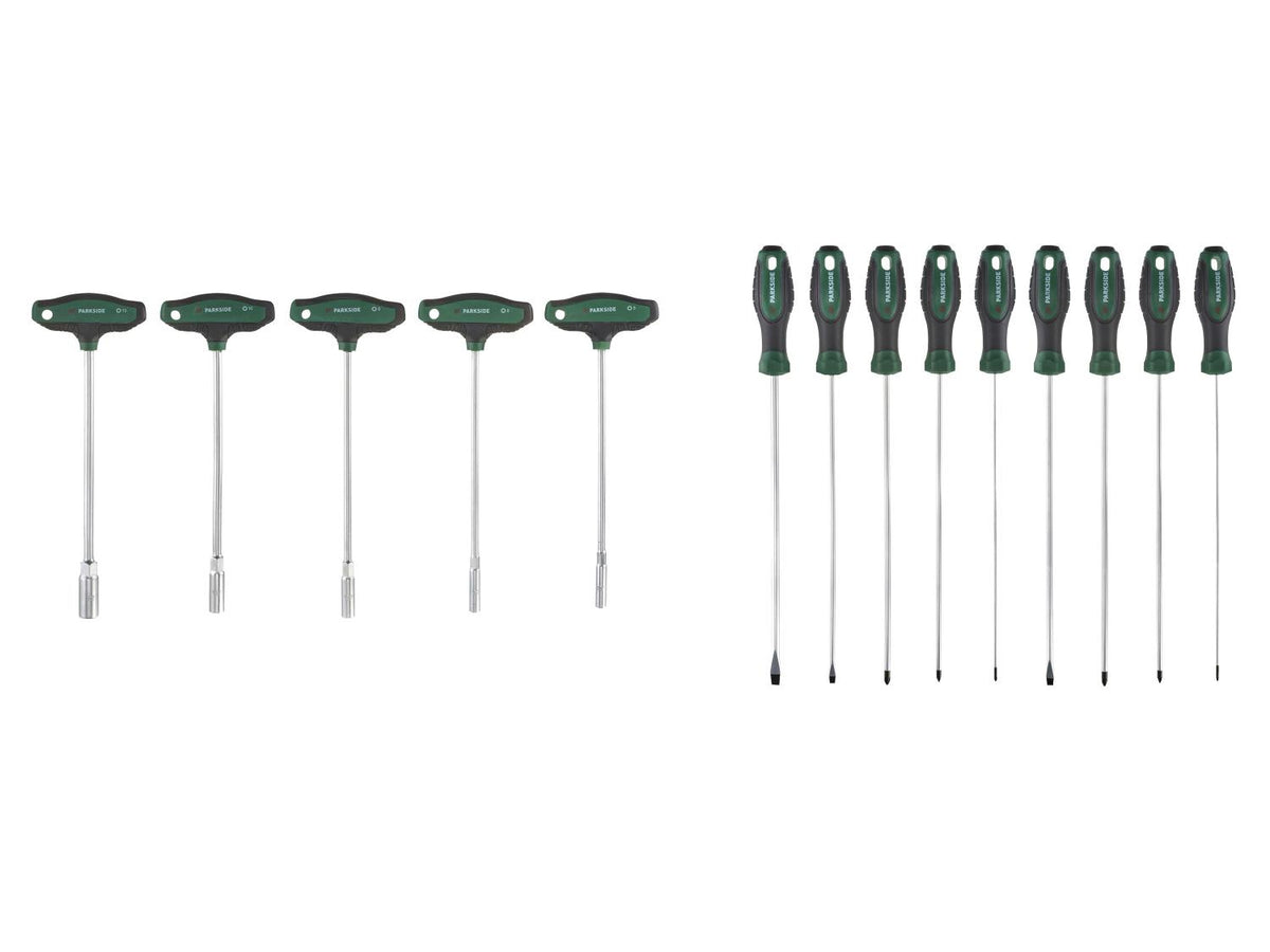 Set de 5 clés à douille avec poignée en T ou set de 9 tournevis longs