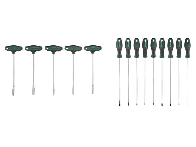 Set de 5 clés à douille avec poignée en T ou set de 9 tournevis longs
