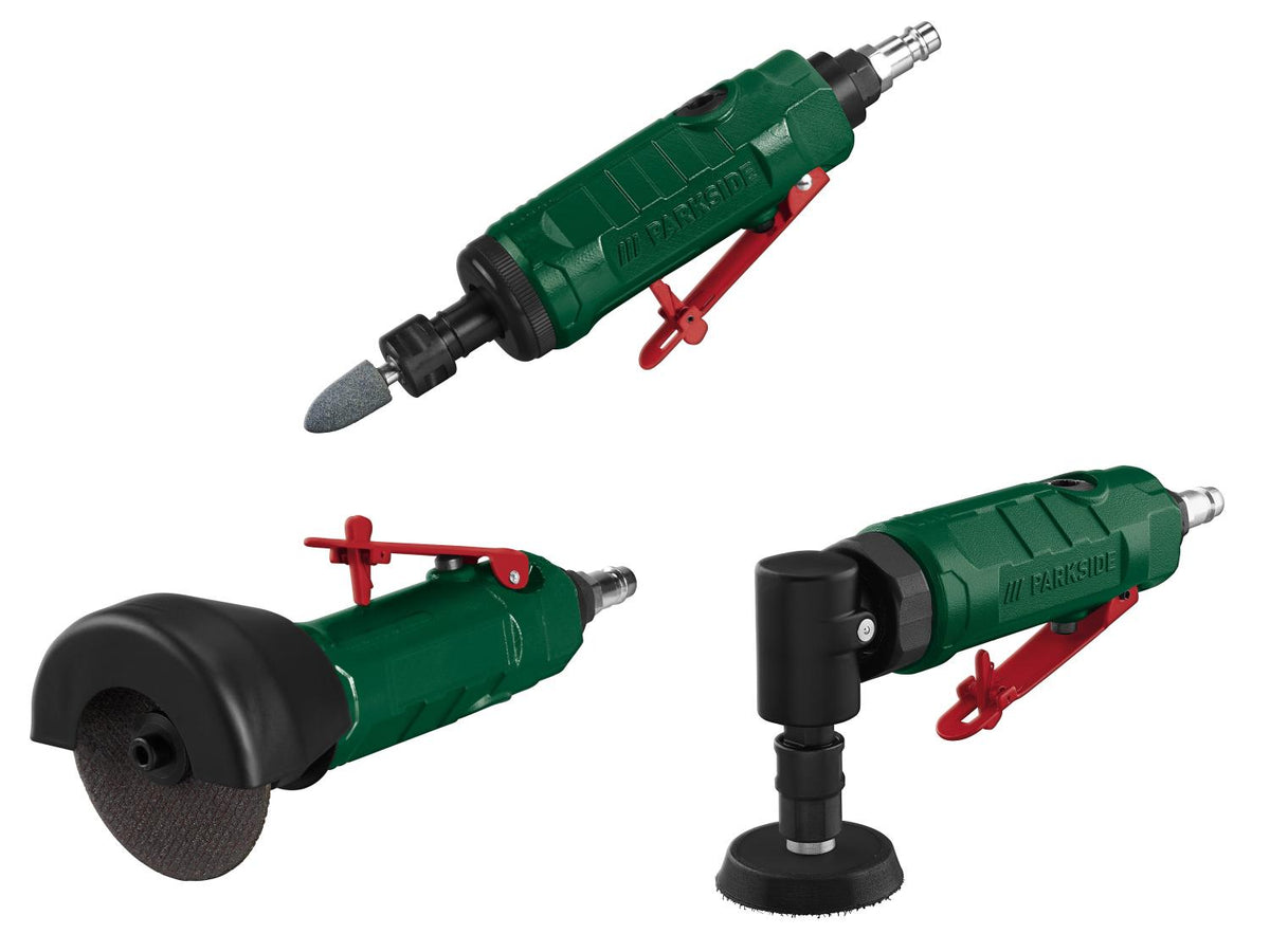 Set de meuleuse droite à air comprimé « PDSS 16 B2 » / Tronçonneuse pneumatique « PDTS 6.3 C4 » / Meuleuse à disque pneumatique « PDTLS 6.3 »
