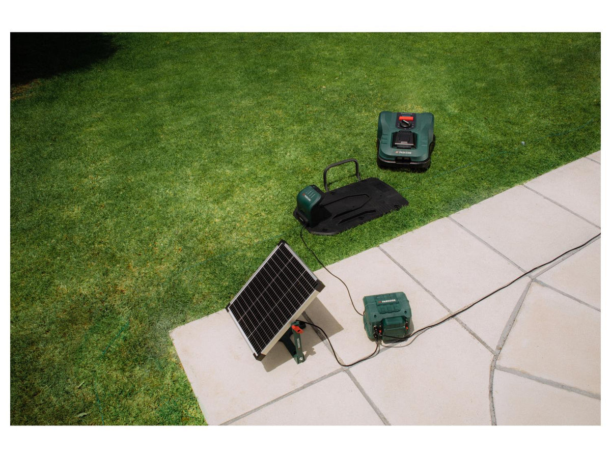 Station de recharge solaire sans fil pour tondeuse robot PASLM 25 A1, 20 V