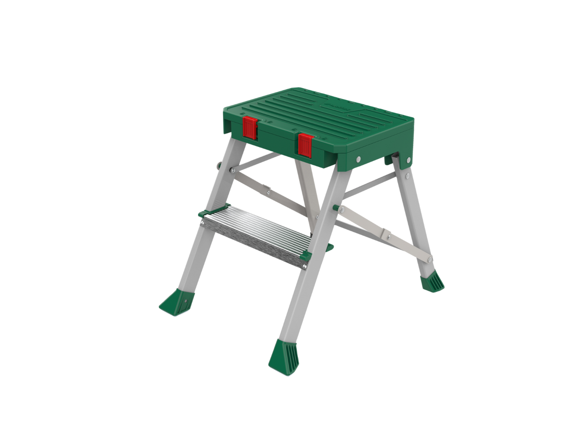 Tabouret d'atelier avec rangement pour outils, 2 niveaux