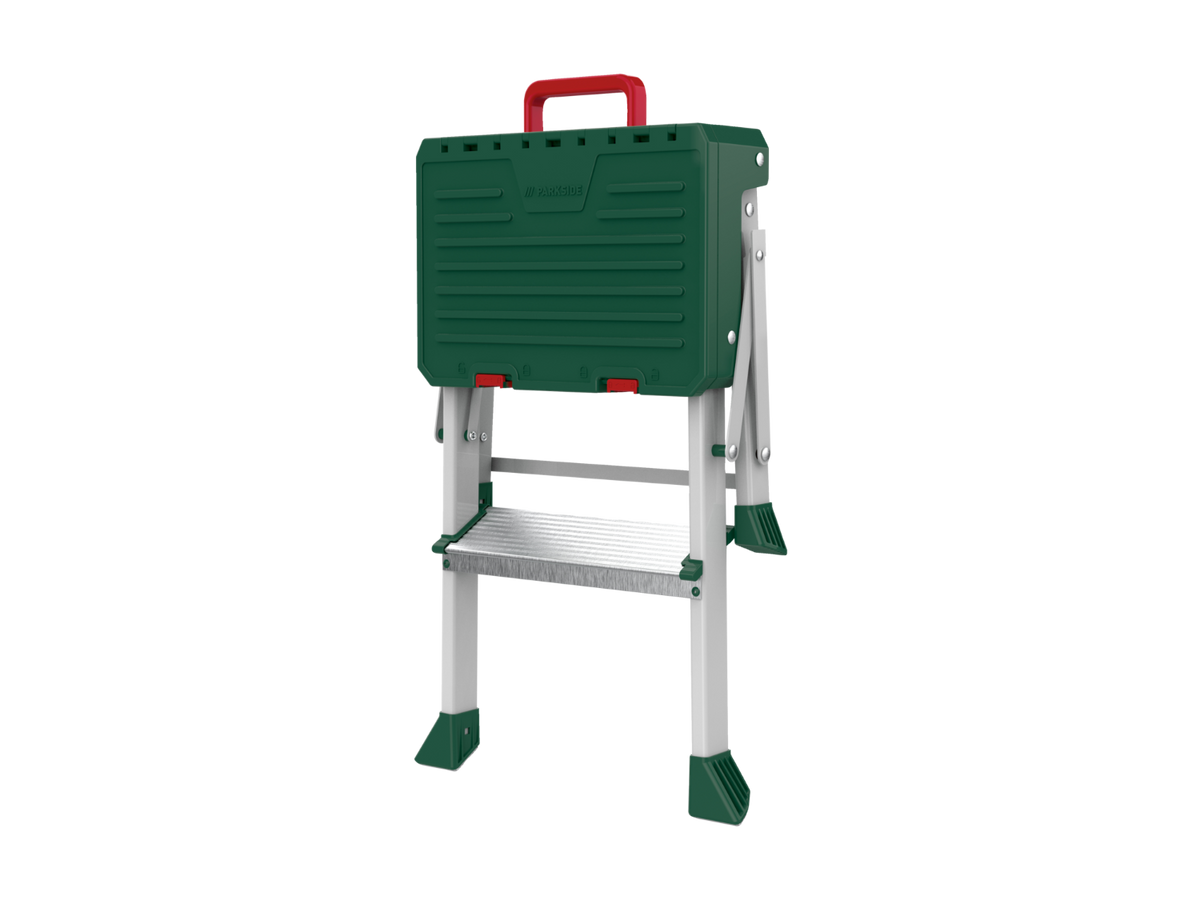 Tabouret d'atelier avec rangement pour outils, 2 niveaux