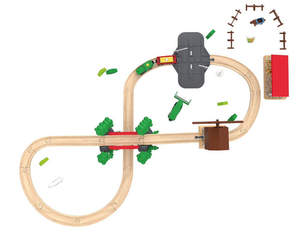 Set chemin de fer en bois