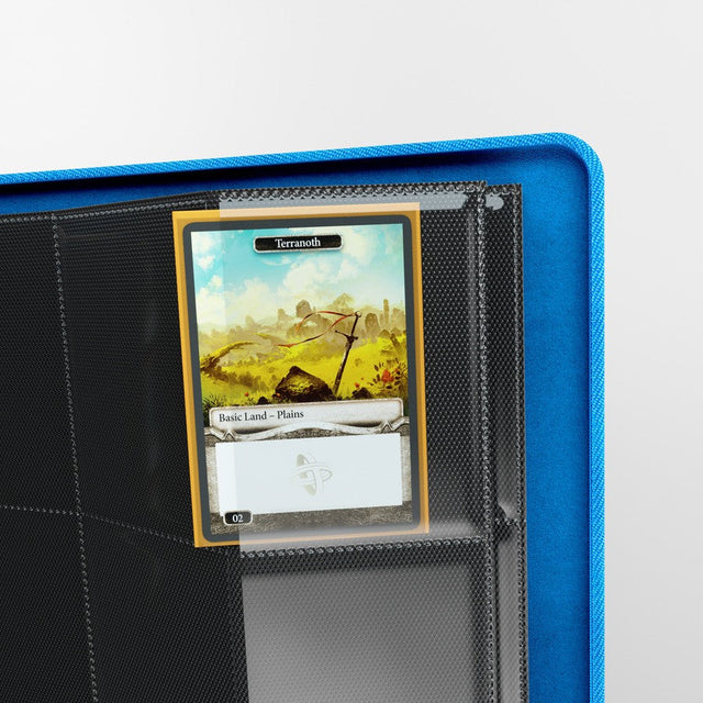 Cahier de cartes zippé 480 cartes, bleu
