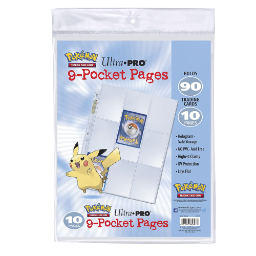 Lot de 10 pages de classeur, 9 cases