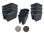 Jardinière de balcon « Ratolla Railing » aspect rotin, lot de 3