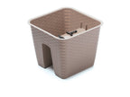 Jardinière de balcon « Ratolla Railing » aspect rotin, lot de 3