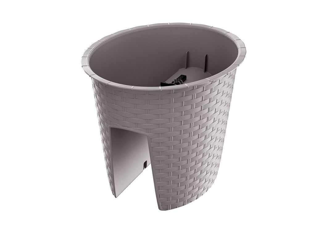 Jardinière de balcon « Ratolla Railing » aspect rotin, lot de 3