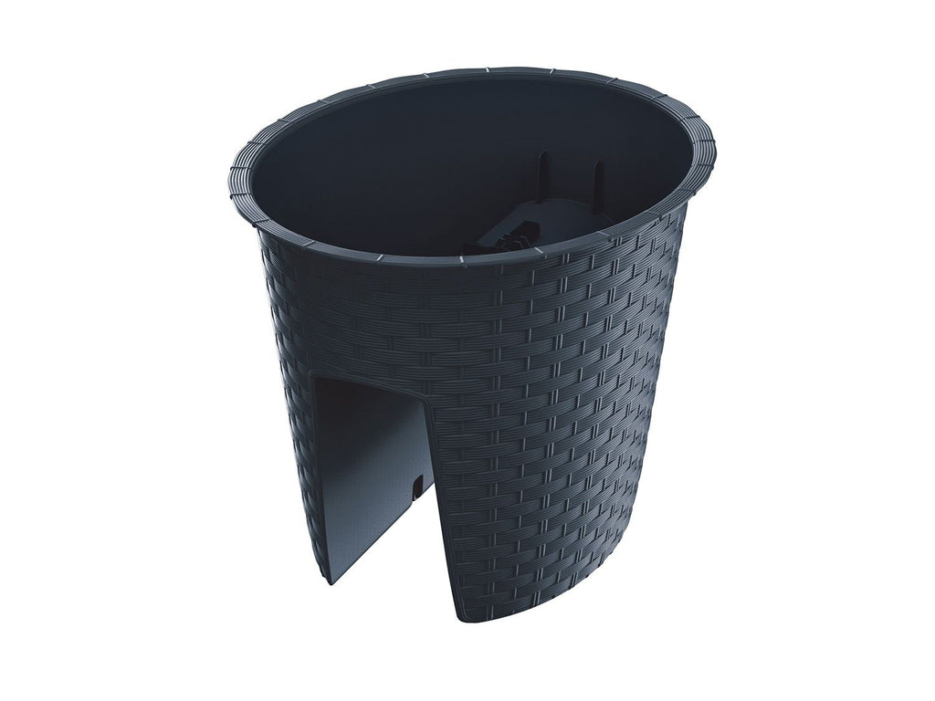 Jardinière de balcon « Ratolla Railing » aspect rotin, lot de 3