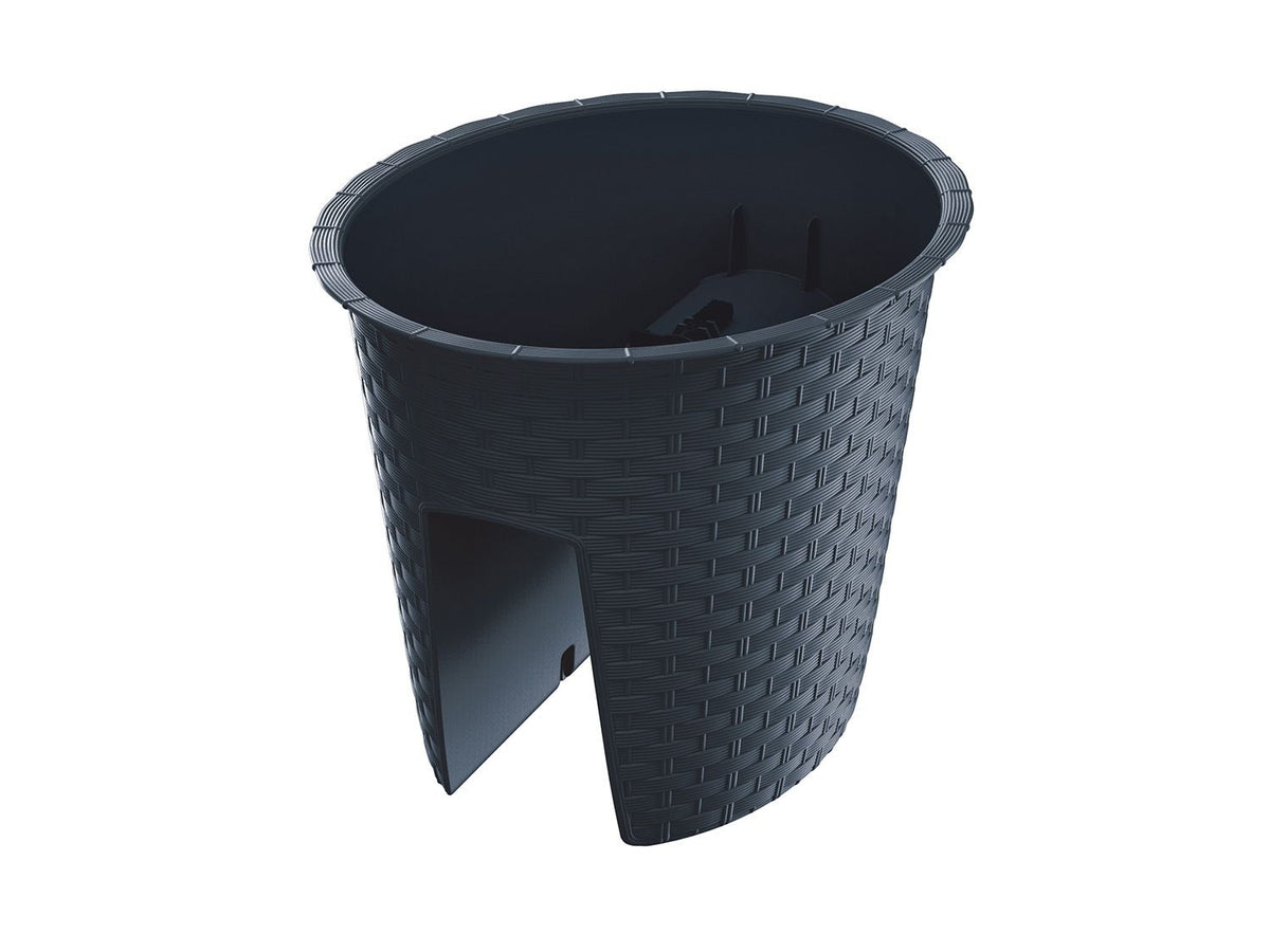 Jardinière de balcon « Ratolla Railing » aspect rotin, lot de 3