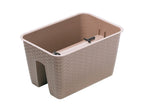Jardinière de balcon « Ratolla Railing » aspect rotin, lot de 3