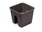Jardinière de balcon « Ratolla Railing » aspect rotin, lot de 3