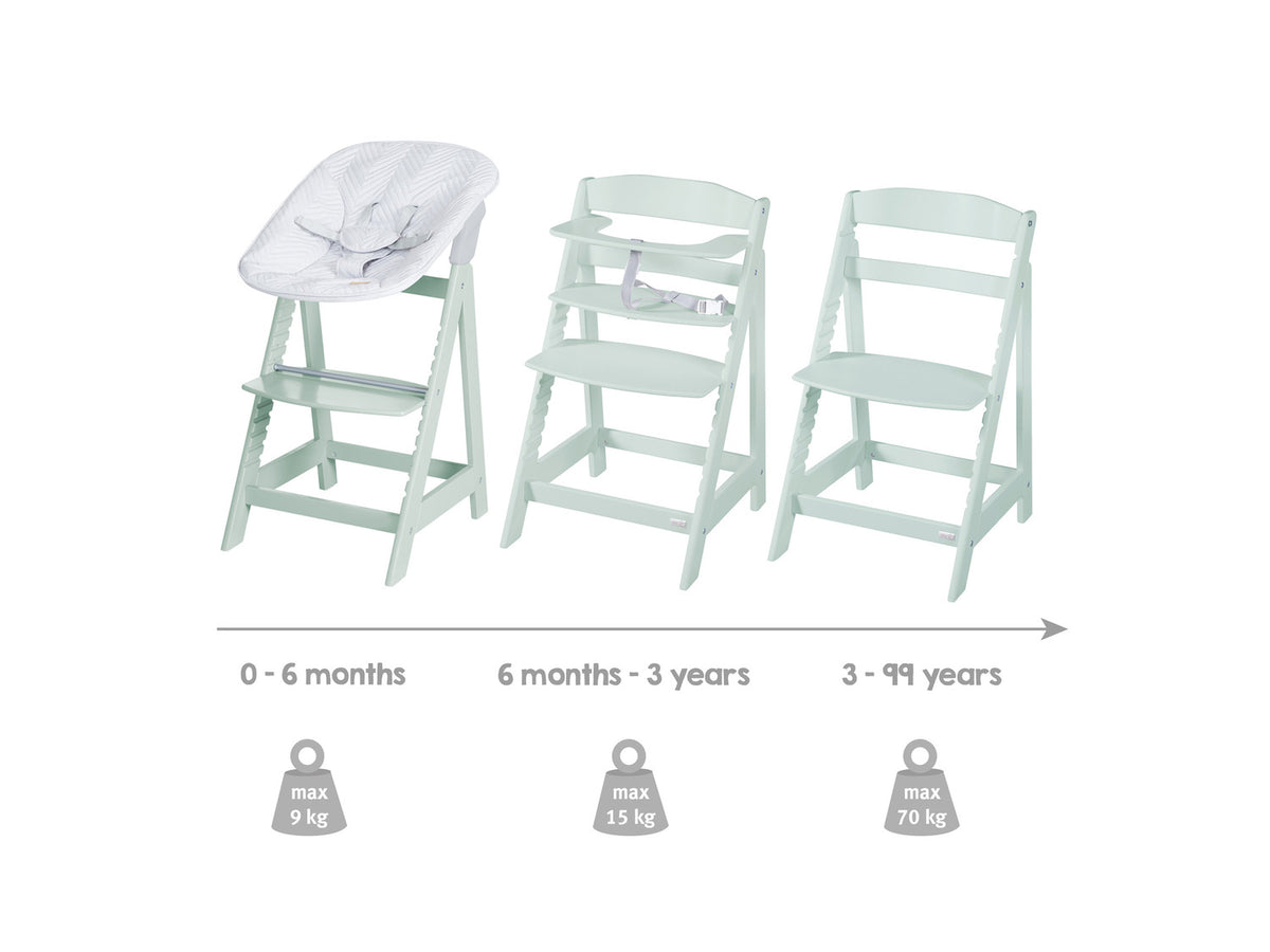 Chaise haute évolutive Born Up Zick Zack 2 en 1