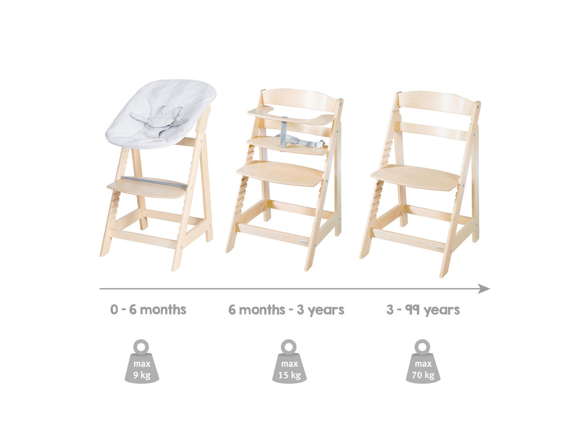 Chaise haute évolutive Born Up Zick Zack 2 en 1
