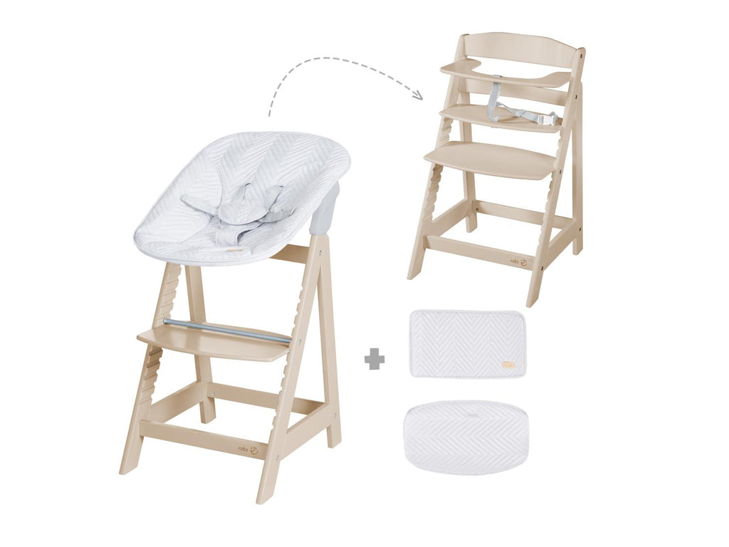 Chaise haute évolutive Born Up Zick Zack 2 en 1