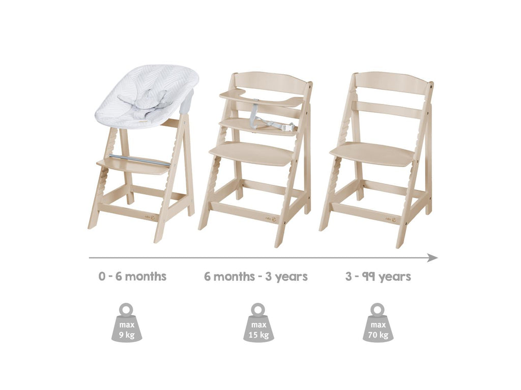 Chaise haute évolutive Born Up Zick Zack 2 en 1