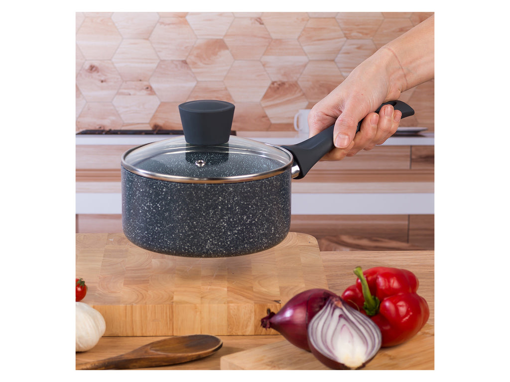 Russell Hobbs Wok, casserole à manche, sauteuse ou casserole, Aluminium Nightfall Collection Blue Marble