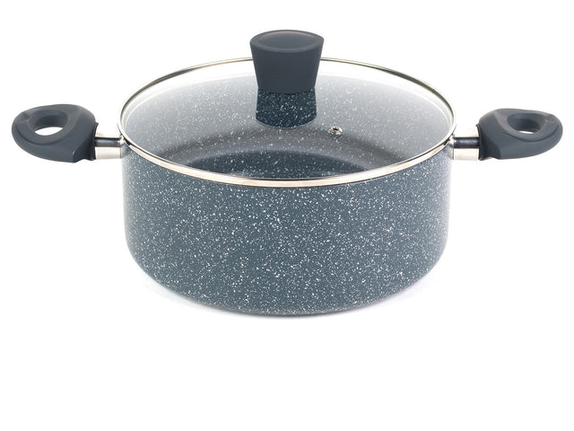 Russell Hobbs Wok, casserole à manche, sauteuse ou casserole, Aluminium Nightfall Collection Blue Marble