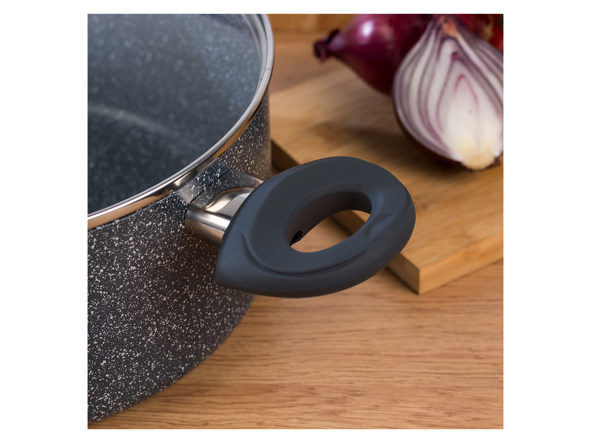 Russell Hobbs Wok, casserole à manche, sauteuse ou casserole, Aluminium Nightfall Collection Blue Marble