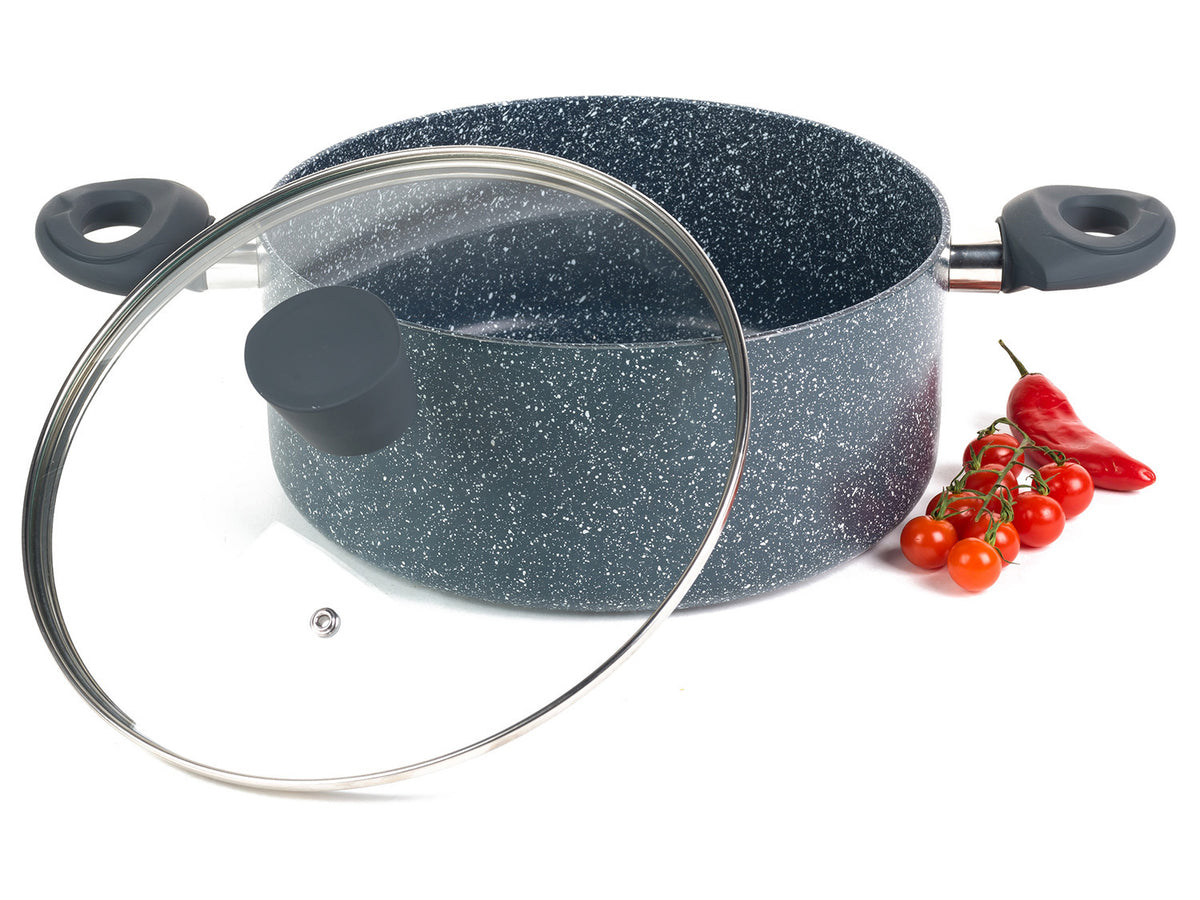 Russell Hobbs Wok, casserole à manche, sauteuse ou casserole, Aluminium Nightfall Collection Blue Marble