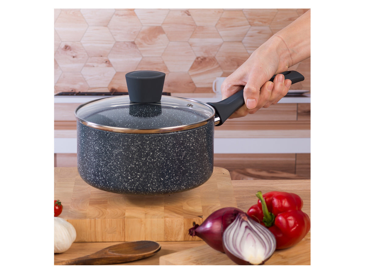 Russell Hobbs Wok, casserole à manche, sauteuse ou casserole, Aluminium Nightfall Collection Blue Marble