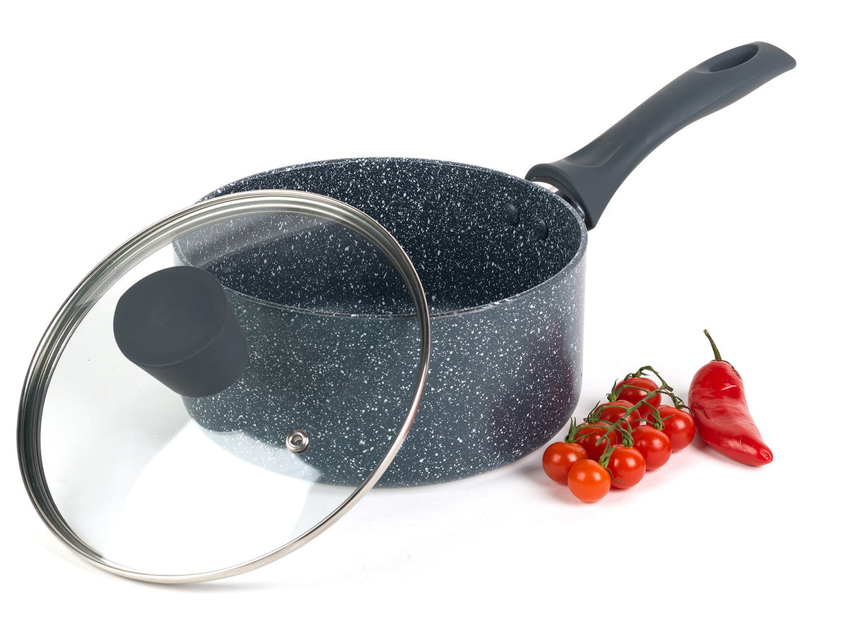 Russell Hobbs Wok, casserole à manche, sauteuse ou casserole, Aluminium Nightfall Collection Blue Marble