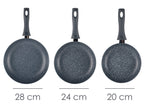 Russell Hobbs Wok, casserole à manche, sauteuse ou casserole, Aluminium Nightfall Collection Blue Marble