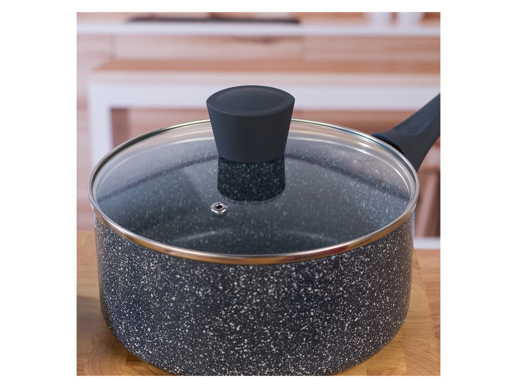 Russell Hobbs Wok, casserole à manche, sauteuse ou casserole, Aluminium Nightfall Collection Blue Marble