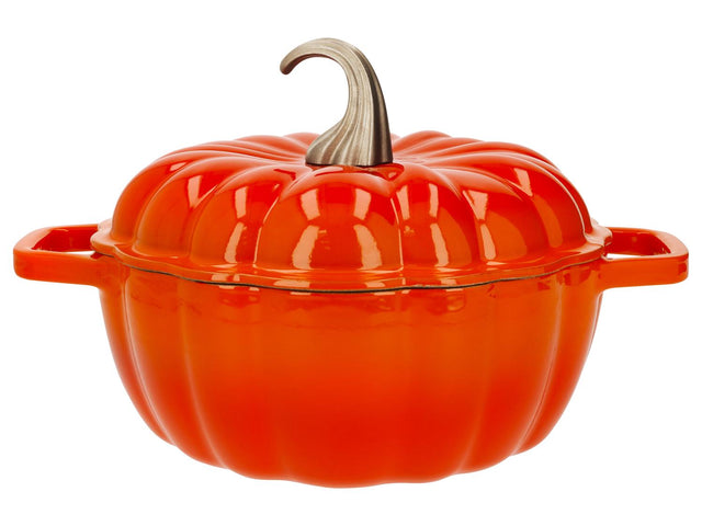 Cocotte en fonte en forme de citrouille