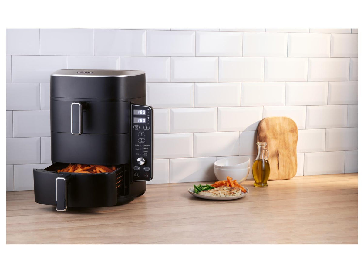 Friteuse à air chaud 2 zones superposées, 9,5 l