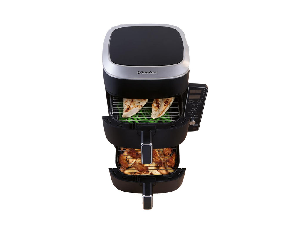 Friteuse à air chaud 2 zones superposées, 9,5 l