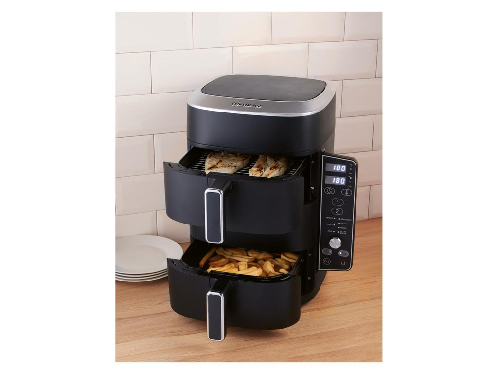 Friteuse à air chaud 2 zones superposées, 9,5 l