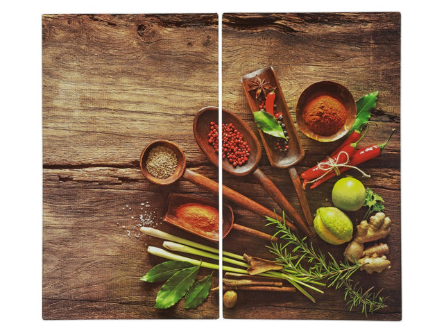 Protège-plaques de cuisson en verre trempé, 52 x 30 cm, 2 pièces