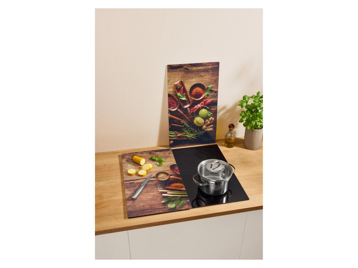 Protège-plaques de cuisson en verre trempé, 52 x 30 cm, 2 pièces