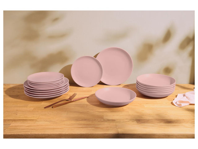 Service de table, 18 pièces, rose pastel