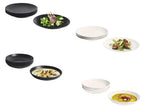 Set d'assiettes plates ou creuses en porcelaine, 4 pièces