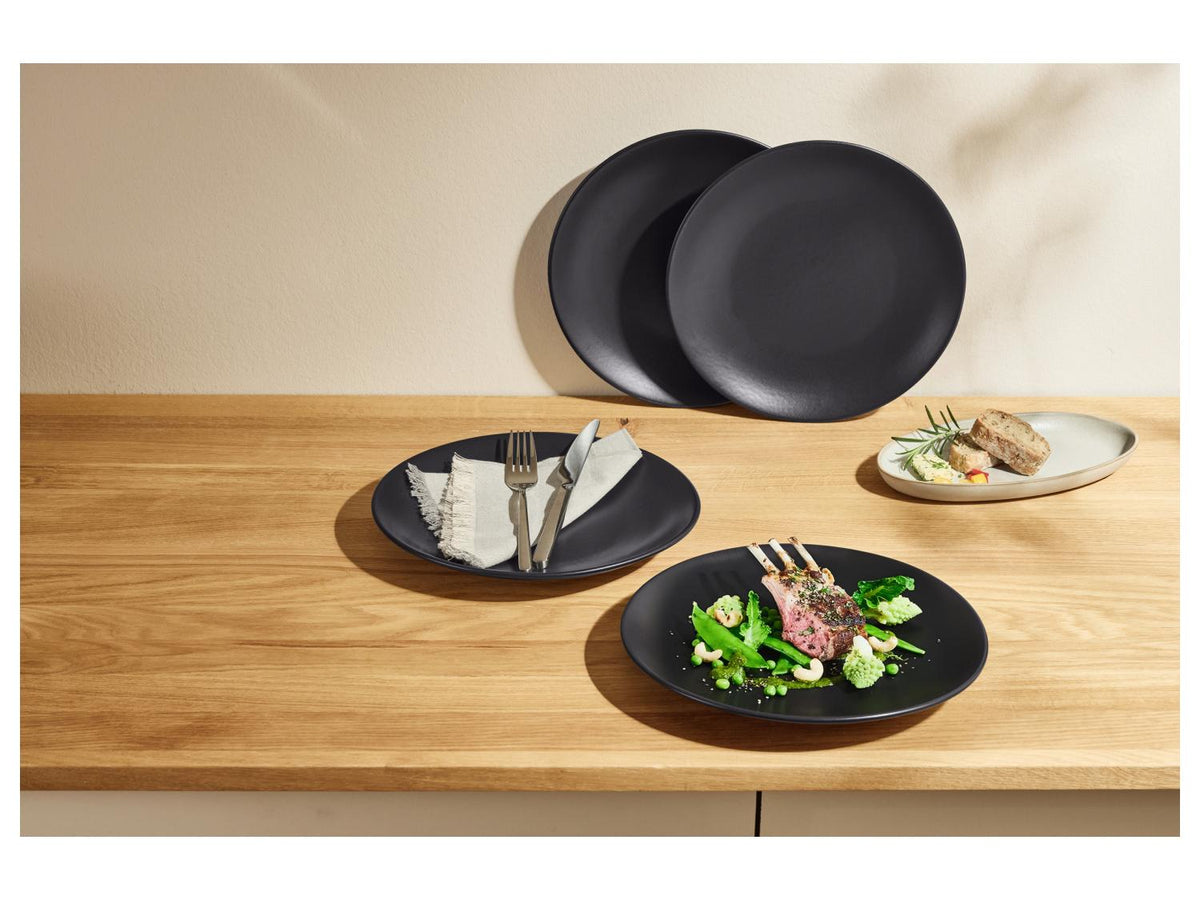 Set d'assiettes plates ou creuses en porcelaine, 4 pièces