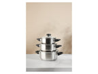 Set de 3 faitouts en acier inoxydable avec couvercle
