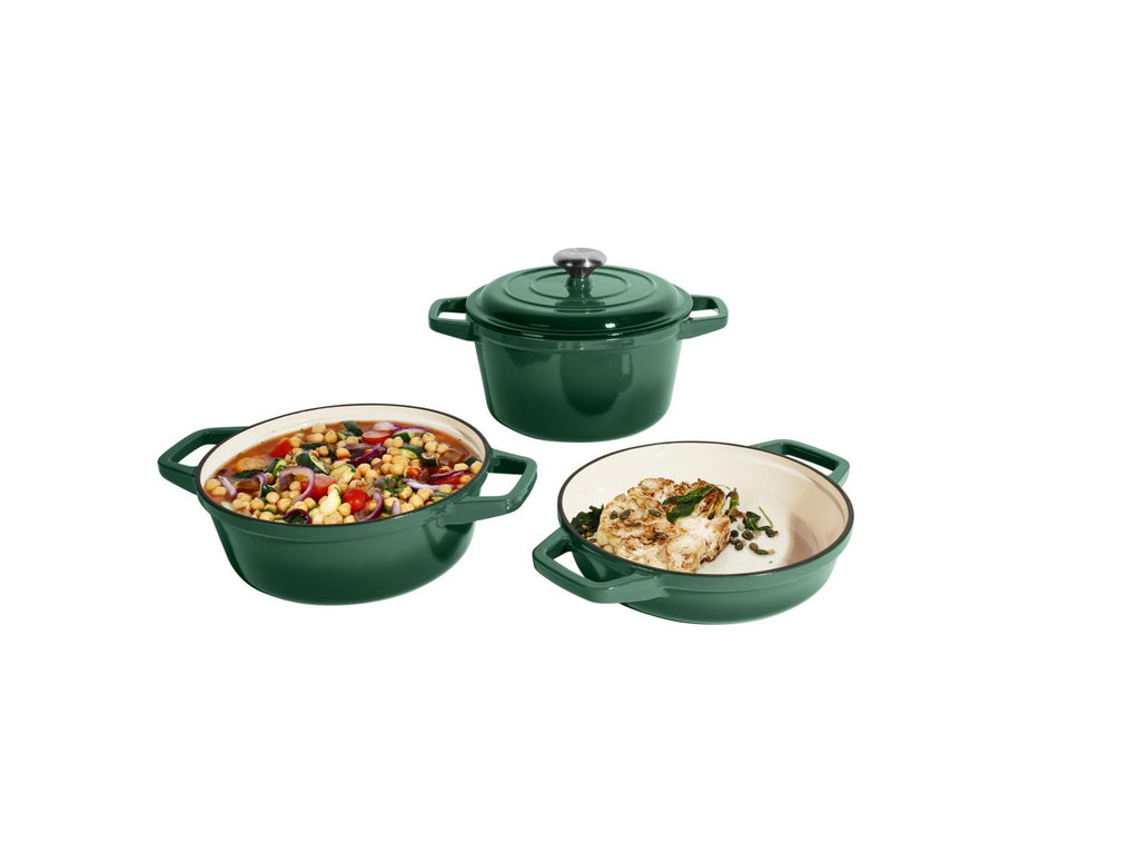 Set de récipients de cuisson en fonte Premium, 1,9 L / 2,9 L / 4,2 L
