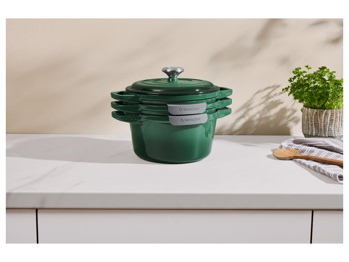Set de récipients de cuisson en fonte Premium, 1,9 L / 2,9 L / 4,2 L